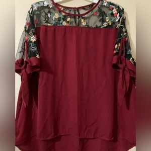 Maroon sheen top will be steamed before shipping.